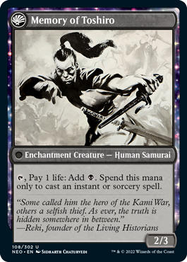 Kamigawa: Neon Dynasty 108/302 Life of Toshiro Umezawa//Memory of Toshiro (Foil)