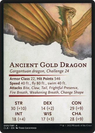 Battle for Baldur's Gate Art Series 05/81 Ancient Gold Dragon - Todd Lockwood