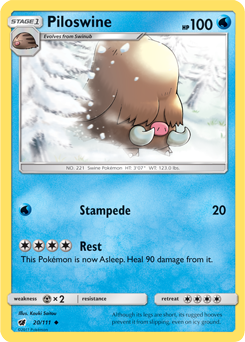 Crimson Invasion 020/111 Piloswine (Reverse Holo)