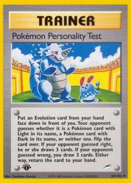 Neo Destiny 102/105 Pokemon Personality Test