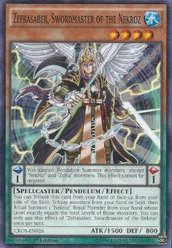 Zefrasaber, Swordmaster of the Nekroz Yu-Gi-Oh! (CROS-EN026)