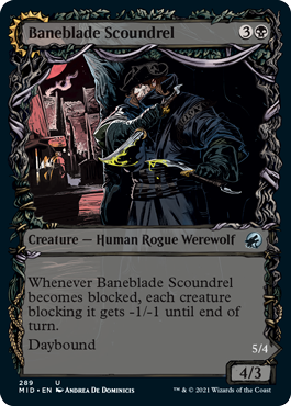 Innistrad: Midnight Hunt 289 Baneblade Scoundrel//Baneclaw Marauder (Foil)