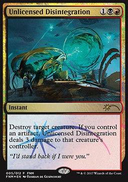 Magic: The Gathering Promo FNM 005/012 Unlicensed Disintegration (Foil)