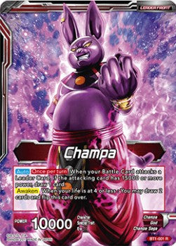 Champa/God of Destruction Champa (Foil)(BT1-001R) Dragon Ball Super