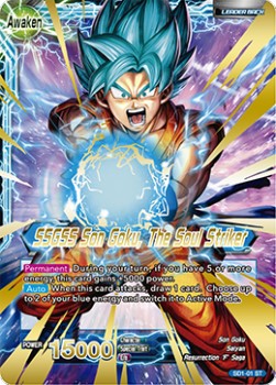 Super Saiyan God Son Goku/SSGSS Son Goku, The Soul Striker (Foil)(SD1-01ST) Dragon Ball Super