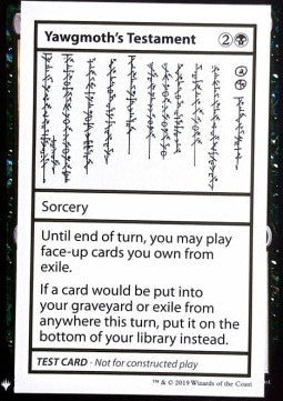 MTG Mystery Booster Playtest Card Yawgmoth's Testament