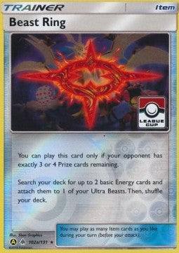 Forbidden Light 102/131 Beast Ring (Reverse Holo Pokemon League promo)