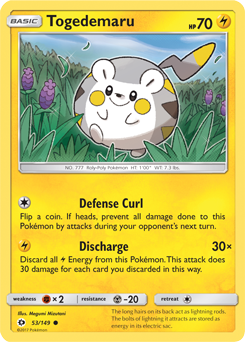 Sun & Moon 053/149 Togedemaru (Reverse Holo)