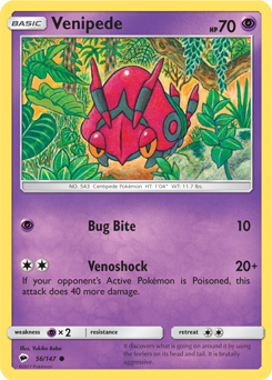 Burning Shadows 056/147 Venipede (Reverse Holo)