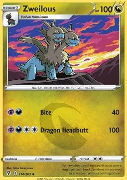 Evolving Skies 114/203 Zweilous (Reverse Holo)