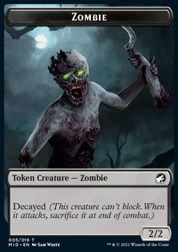 Zombie 005/019 Innistrad Midnight Hunt Token