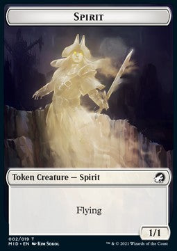 Spirit 002/019 Wolf 013/019 Innistrad Midnight Hunt Token