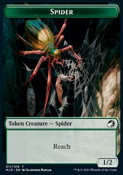 Spider 011/019 Wolf 013/019 Innistrad Midnight Hunt Commander Token