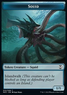 Squid 012/036 Treasure 13/017 Streets of New Capenna Commander Token