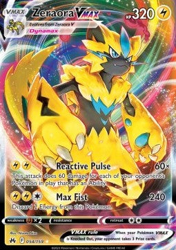 Crown Zenith 054/159 Zeraora VMax