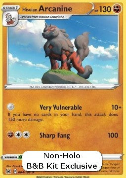 Lost Origin 084/196 Hisuian Arcanine (Non Holo B&B Exclusive)