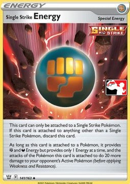 Battle Styles 141/163 Single Strike Energy (Play Prize Series One)