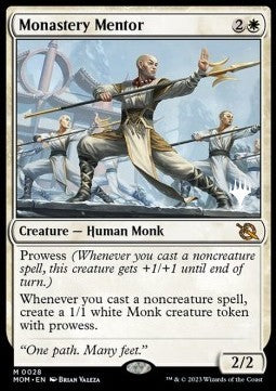 March of the Machine 0028 Monastery Mentor (Silver Stamped)