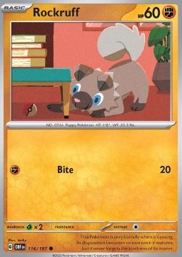 Obsidian Flames 116/197 Rockruff (Reverse Holo)