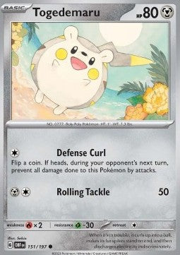 Obsidian Flames 151/197 Togedemaru (Reverse Holo)