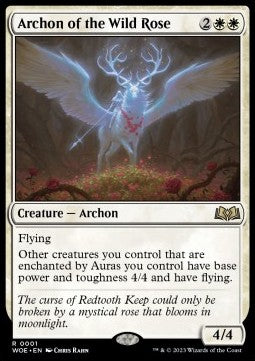 Wilds of Eldraine 0001 Archon of the Wild Rose