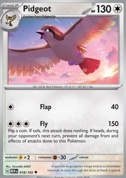 Pokemon 151 018/165 Pidgeot (Reverse Holo)