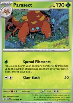 Pokemon 151 047/165 Parsect (Reverse Holo)