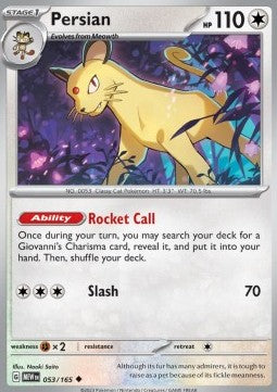 Pokemon 151 053/165 Persian