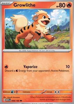 Pokemon 151 058/165 Growlithe