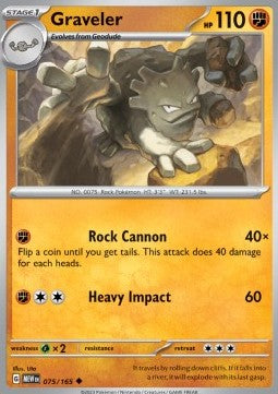 Pokemon 151 075/165 Graveler (Reverse Holo)