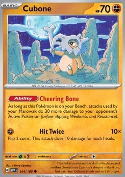 Pokemon 151 104/165 Cubone (Reverse Holo)