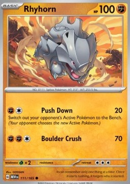 Pokemon 151 111/165 Rhyhorn