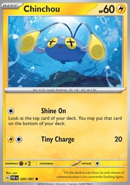 Paldean Fates 020/091 Chinchou (Reverse Holo)