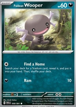 Paldean Fates 058/091 Paldean Wooper (Reverse Holo)