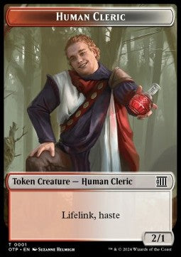 Human Cleric 0001 Outlaws of Thunder Junction Token