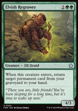 Magic the Gathering Foundations 0104 Elvish Regrower