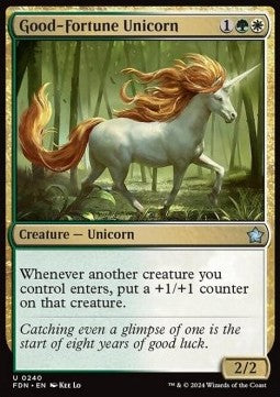 Magic the Gathering Foundations 0240 Good-Fortune Unicorn