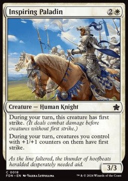 Magic the Gathering Foundations 0018 Inspiring Paladin