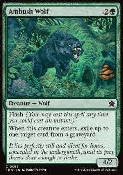 Magic the Gathering Foundations 0098 Ambush Wolf