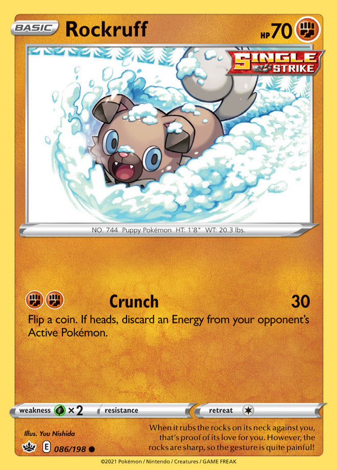 Chilling Reign 086/198 Rockruff (Reverse Holo)