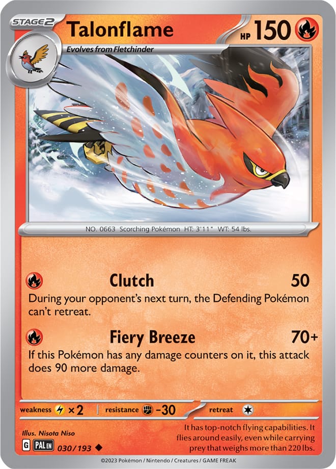 Paldea Evolved 030/193 Talonflame (Reverse Holo)