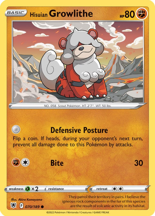 Astral Radiance 070/189 Hisiuan Growlithe (Reverse Holo)