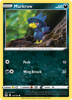 Lost Origin 114/196 Murkrow (Reverse Holo)