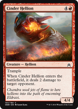 Oath of the Gatewatch 105/184 Cinder Hellion