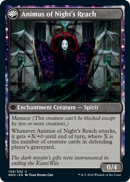 Kamigawa: Neon Dynasty 109/302 The Long Reach of Night//Animus of Night's Reach (Foil)