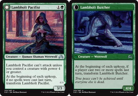 Shadows Over Innistrad 215/297 Lambholt Pacifist//Lambholt Butcher