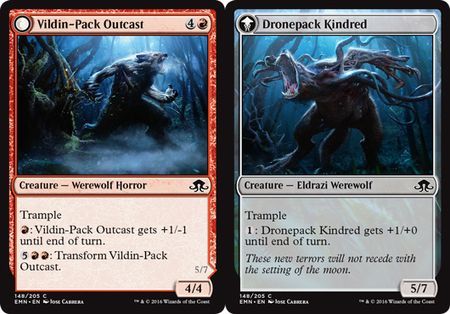 Eldritch Moon 148/205 Vildin-Pack Outcast//Dronepack Kindred