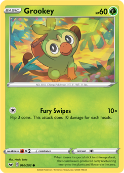 Sword & Shield 010/202 Grookey (Reverse Holo)