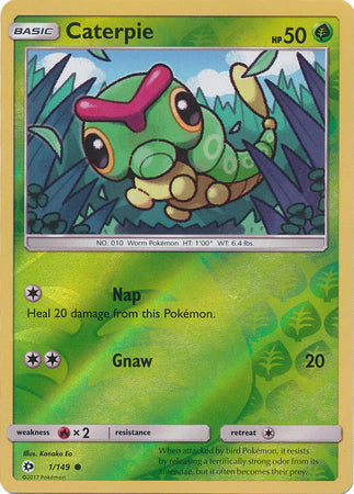 Sun & Moon 001/149 Caterpie (Reverse Holo)