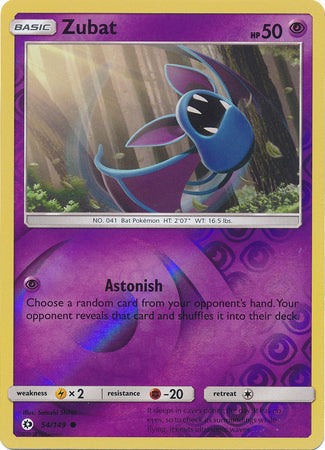 Sun & Moon 054/149 Zubat (Reverse Holo)